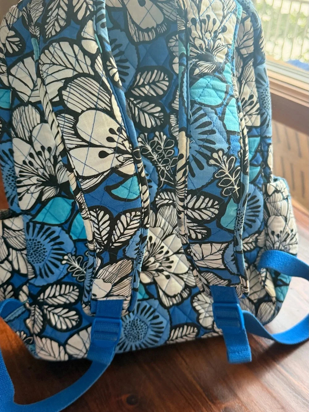 Vera Bradley Blue Bayou Quilted Backpack with Laptop Compartment